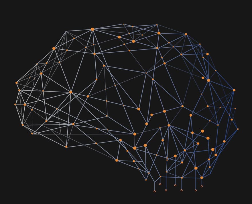 A brain drawn as a network of linked nodes — the shape of a governed organizational memory